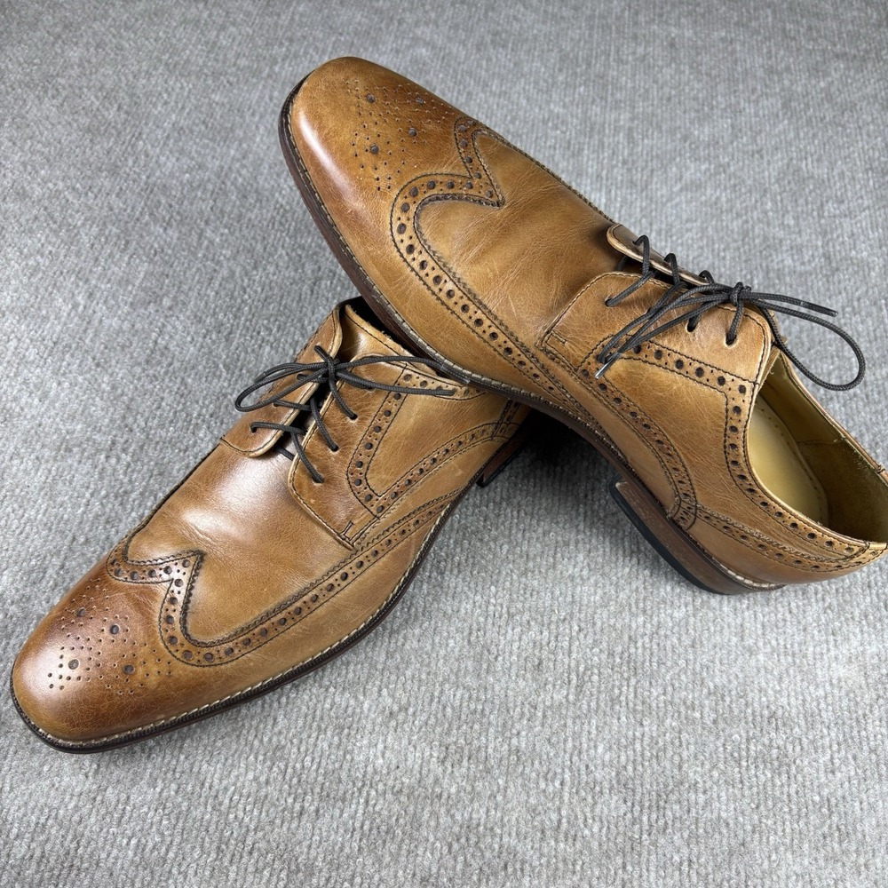 Cole Haan Men's Wingtip Longwing Oxford Shoes Yellow Tan 11.5M